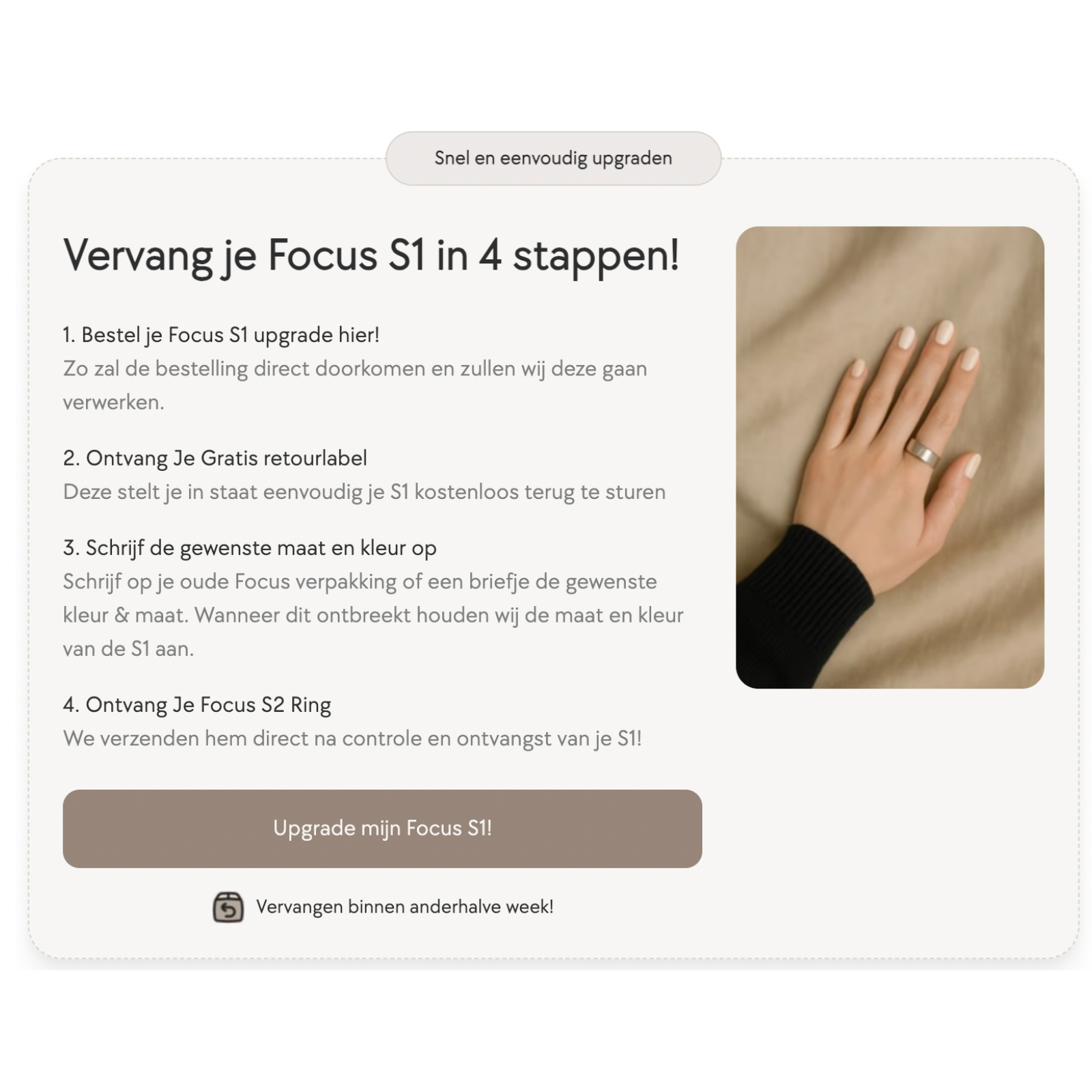 Upgrade je Focus S1 naar een S2!